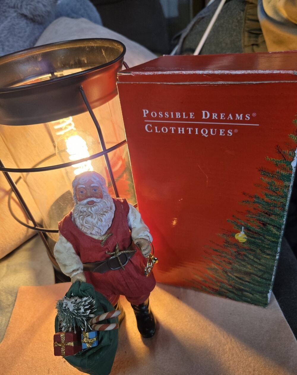 Possible Dreams Clothique Santa 1994 w/ Toy Bag & Tree Vintage Christmas Figure